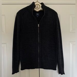 Gap Men's Full-Zip Knit Sweater - Dark Grey